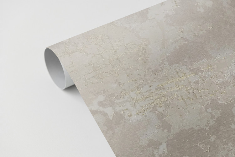 کاغذ دیواری مدرن طرح پتینه بژ طلایی