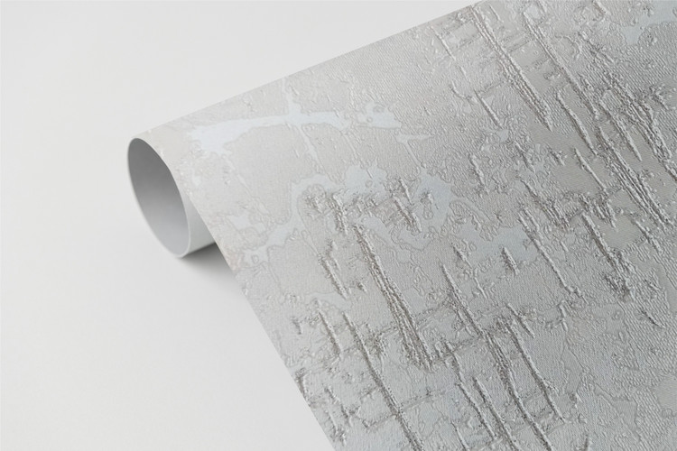 کاغذ دیواری مدرن طرح پتینه نقره ای