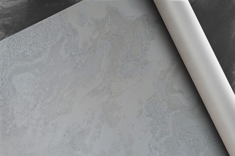 کاغذدیواری مدرن طرح پتینه برجسته سیلور