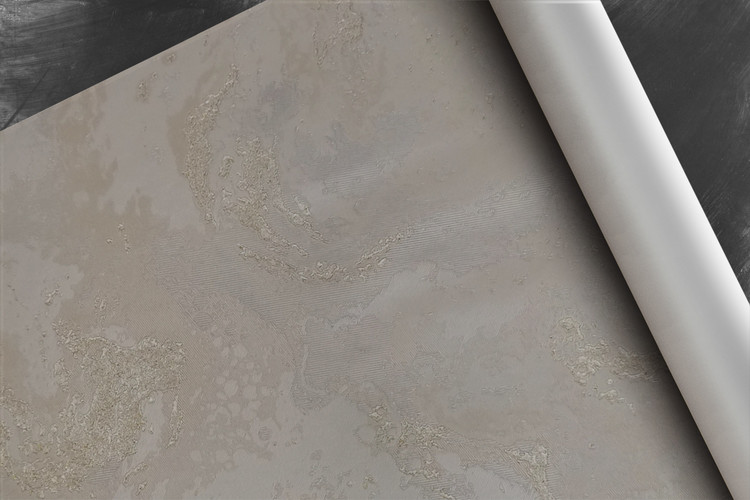 کاغذدیواری مدرن طرح پتینه برجسته نقره ای طلایی