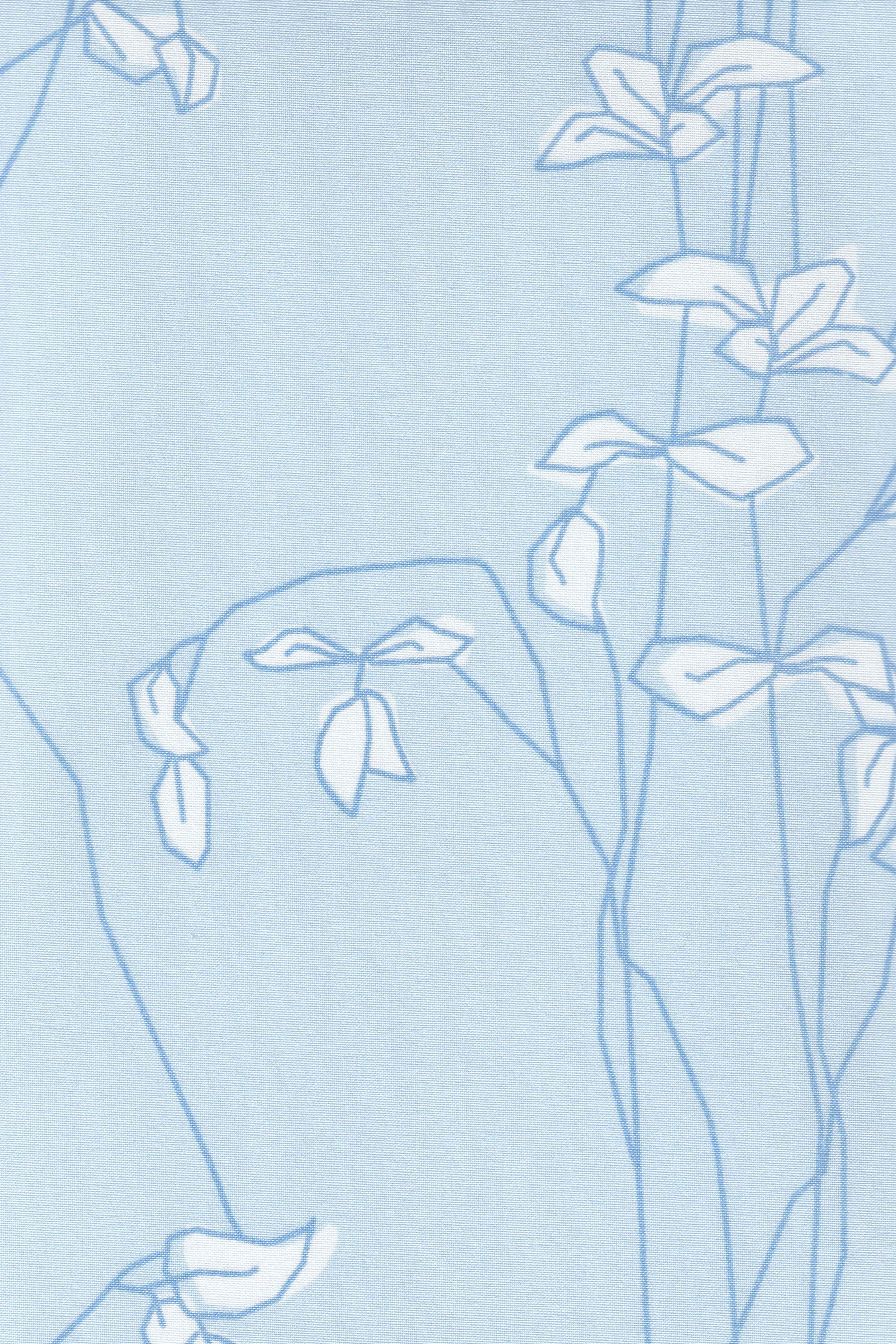 پرده شید طرح گلزار آبی