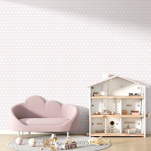 دکوراسیون اتاق خواب کودک با ترکیب کاغذ دیواری طرح قلبهای پاستلی