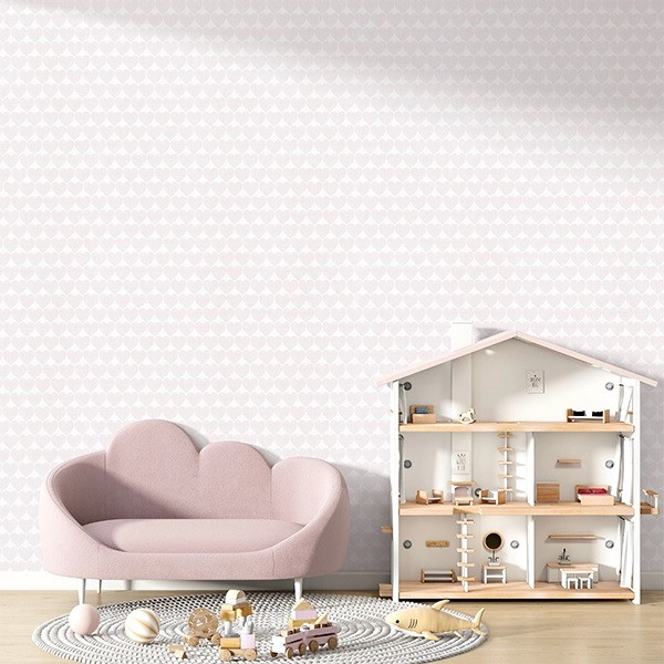 دکوراسیون اتاق خواب کودک با ترکیب کاغذ دیواری طرح قلبهای پاستلی