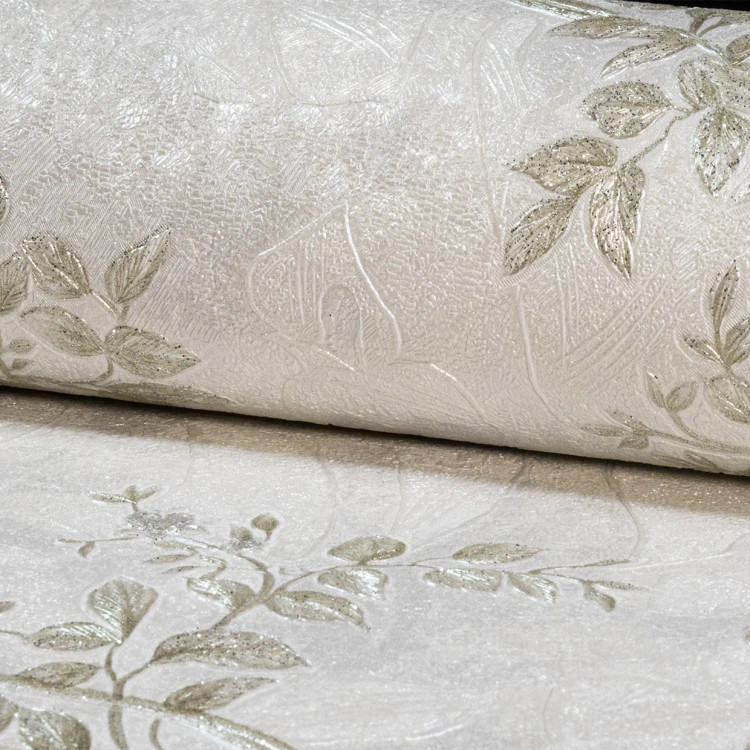 نما از کاغذدیواری با طرح گلهای رونده شایندار و شاخههای ظریف اکلیلی