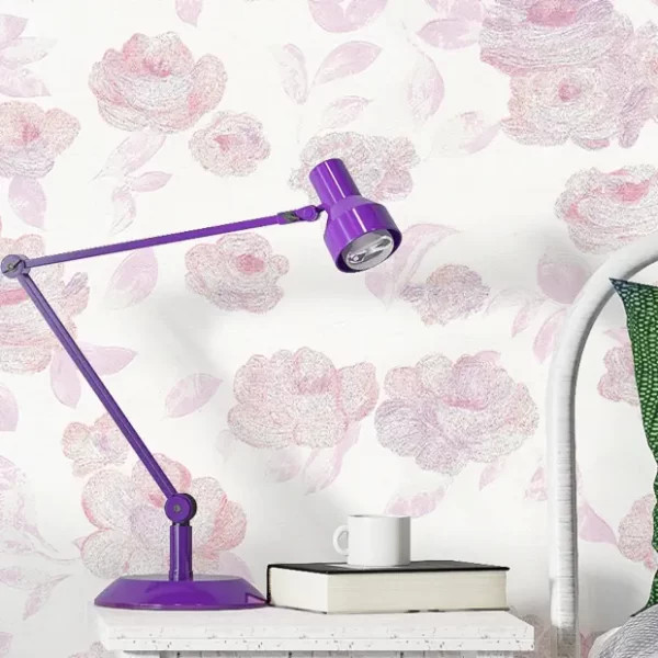 نمای نزدیک از کاغذدیواری با طرح گلهای رز صورتی شایندار بدون ساقه روی پسزمینه پتینه محو