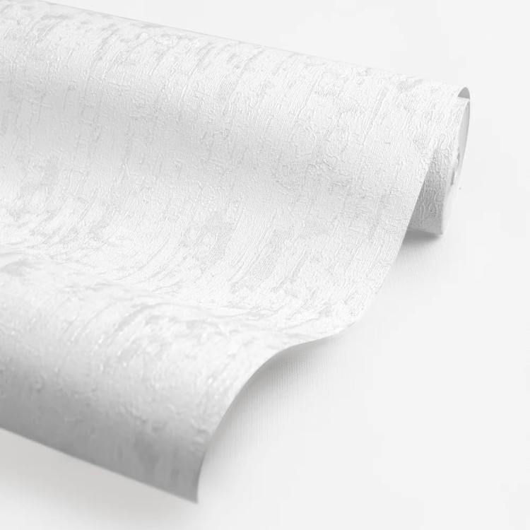 کاغذدیواری تمام سفید با بافت برجسته زمینه پتینه محو بدون تغییر رنگ