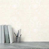 کاغذدیواری طرح هندسی مدرن / سفید شیری / طرح محو