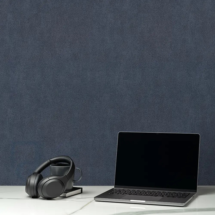 کاغذ دیواری ساده بافت سمانته / سورمه ای تیره دارک بلو