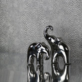 کاغذ دیواری مدرن طرح پلنگی / طوسی نقره ای