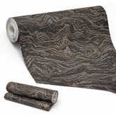 کاغذ دیواری PVC طرح مدرن / طوسی طلایی
